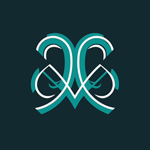 a monogram logo of two brackets back to back like ][, cyan, minimalist, vector art
