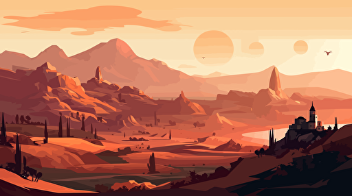 beautiful anatolian landscape. minimal vector design