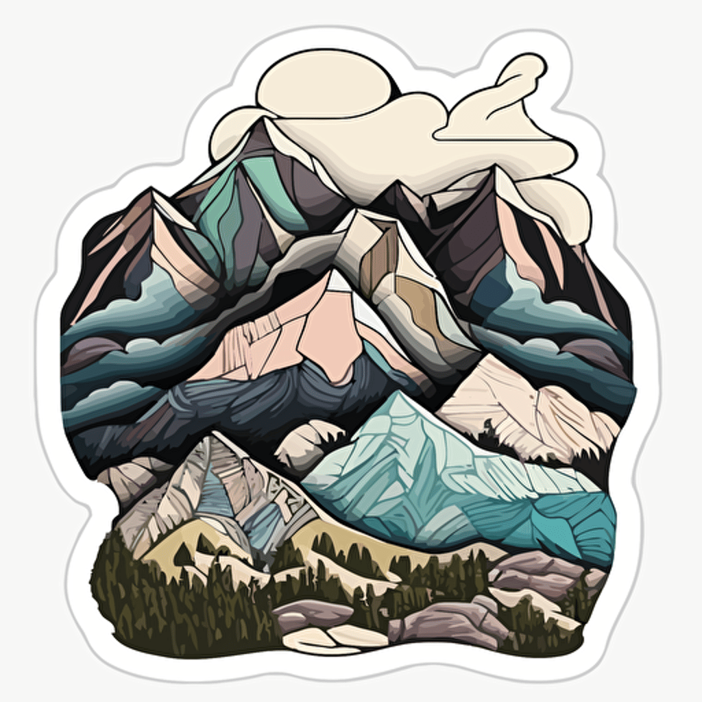 mountains , seamless, vector sticker