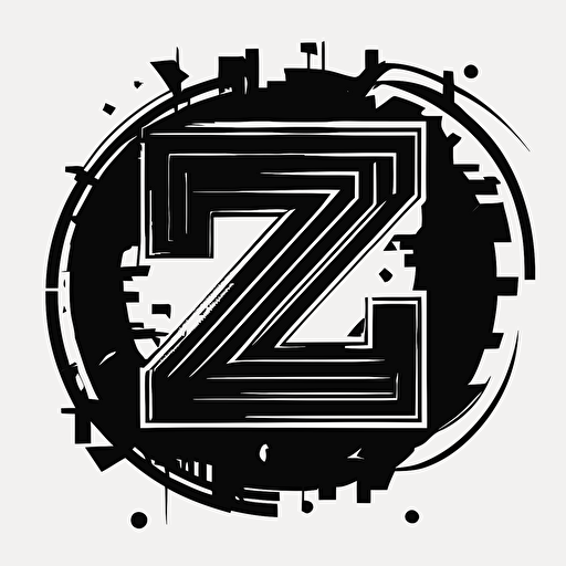a lettermark of 2 letters Z and Z for a tech company, modern, vector,