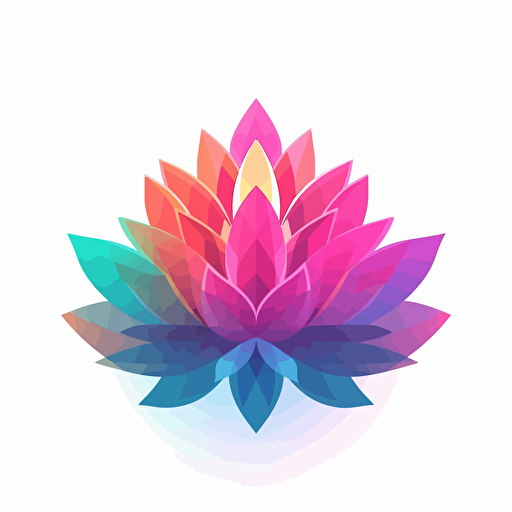 lotus flower ,meditation, ZEN BUDDHISM, geometric, vector, flat design, minimalism. rgb, gradient