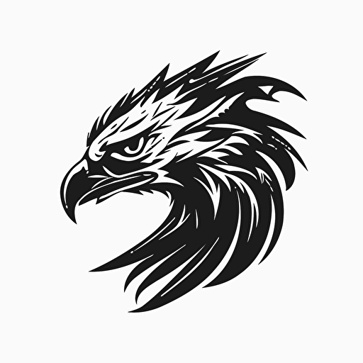 simple modern mascot iconic logo of eagle with snake black vector, on white background