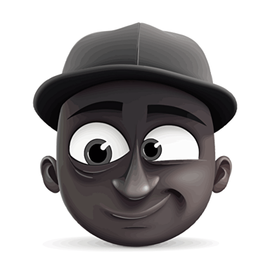 vector image of a black face with a sad teary eyes and an happy smiling mouth showing a sad happy emotion wearing a visor hat on white background