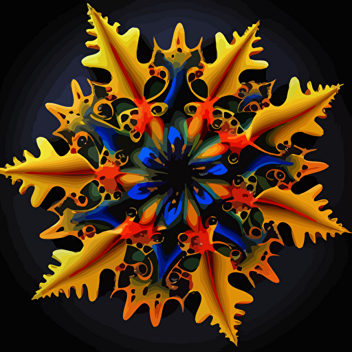 Fractal form, primary color, vector desgin