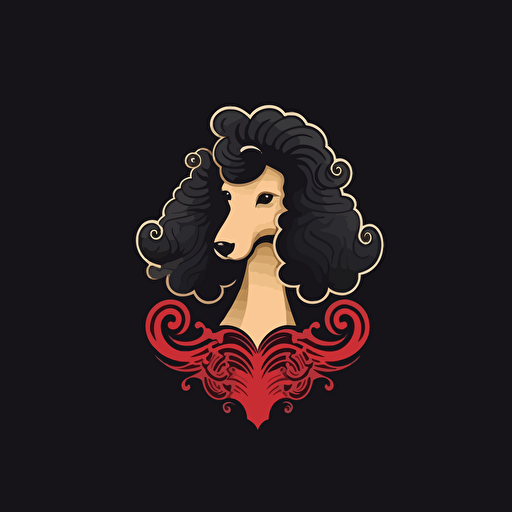 A vector logo of a poodle, simple, memorable, sophisticated, elegant, luxurious, high-end, charming