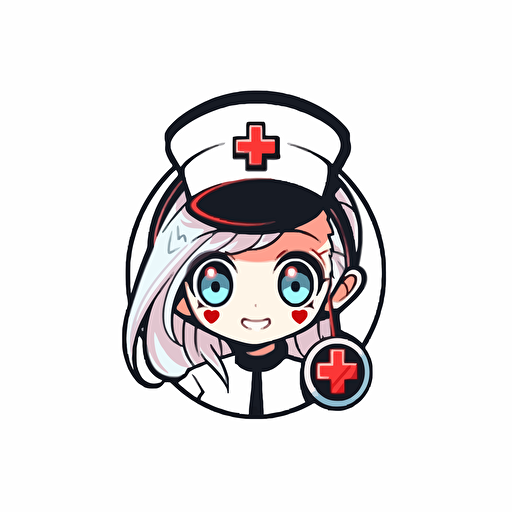 A simple sketch crypto currency medical doctor emoji with smile face and a cap, very dynamic logo white background vector
