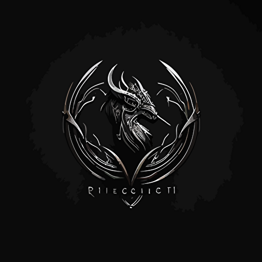blacksmith logo, minimalistic, vectors, black background, front inox
