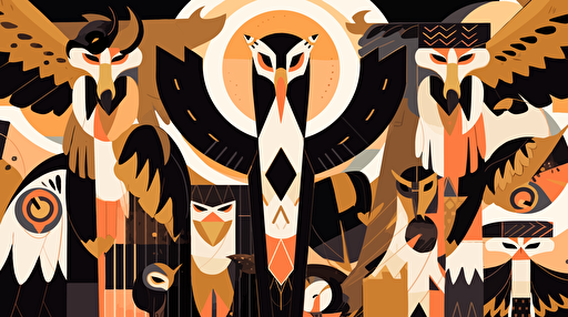 Subject: ancient Sumerian mythology Style: Charley Harper, vector art