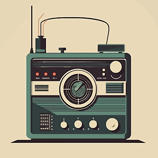 radio retro vector illustration minimalist