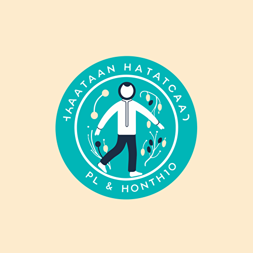 a modern 2d logo for a physiotherapist revolving around health and care displaying a body that looks healthy, illustrator, vector, simple