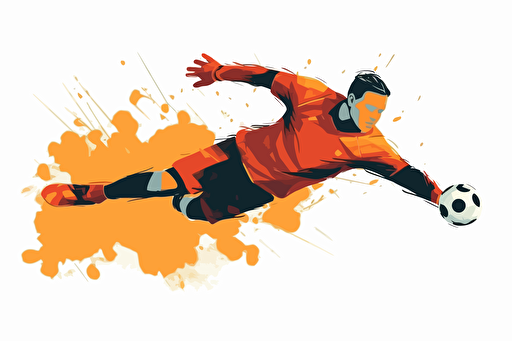 soccer goalkeeper, making great save, white background, minimalistic vector,