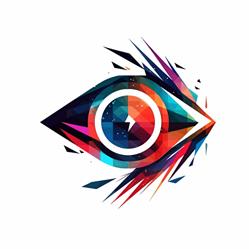 Logo for a digital agency, ABSTRACT, with eyes, colorful, vector, rising arrow, no background