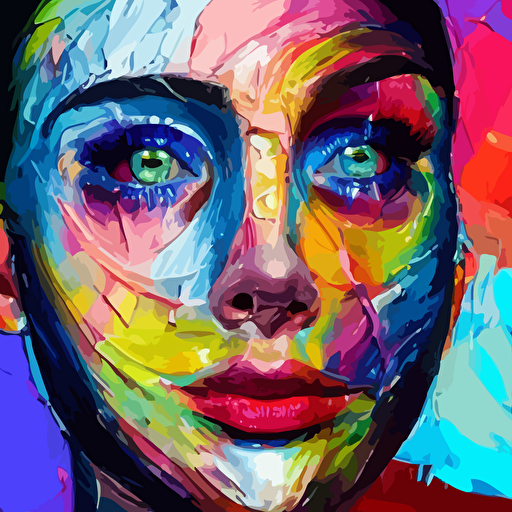 holographic human robotic head glossy iridescent face palette knife painting acrylic paint dried acrylic paint dynamic palette knife oil paintings vibrant palette knife portraits radiate raw emotions expressions palette knife paintings francoise nielly beautiful beautiful face surrealistic 3d illustration human face non binary non binary model 3d model human cryengine holographic texture holographic material holographic rainbow concept cyborg artificial intelligence