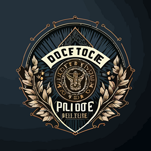vector logo for police department, circular