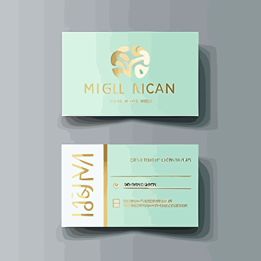 logotype, business card, paperform, logo Vector. modern Vector elegant stylish psychotherapy online. Colors mint and gold. Name of the company: HelpDial. Logo Vector.