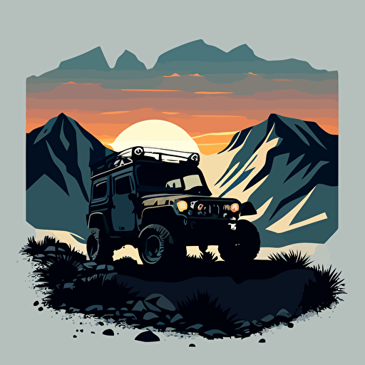 nextcloud.battlebornphoto.com/BBPS2384.jpg, A vector style image of a jeep, natural beauty, mountains, sky,