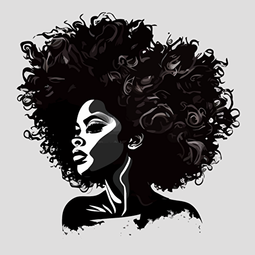 vector black women with afro