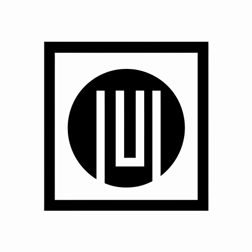 single letter i, in a logo form, black and white, white background, vector, png