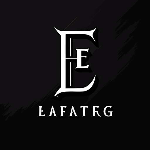 L G F Lettermark Logo, simple, black and white, vector emblem, basic, low detail, smooth