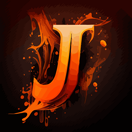 vector with the letter "J", with color orange