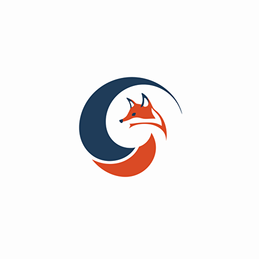 vector minimal logo, fox with arrows spiraling pointing upwards, simple
