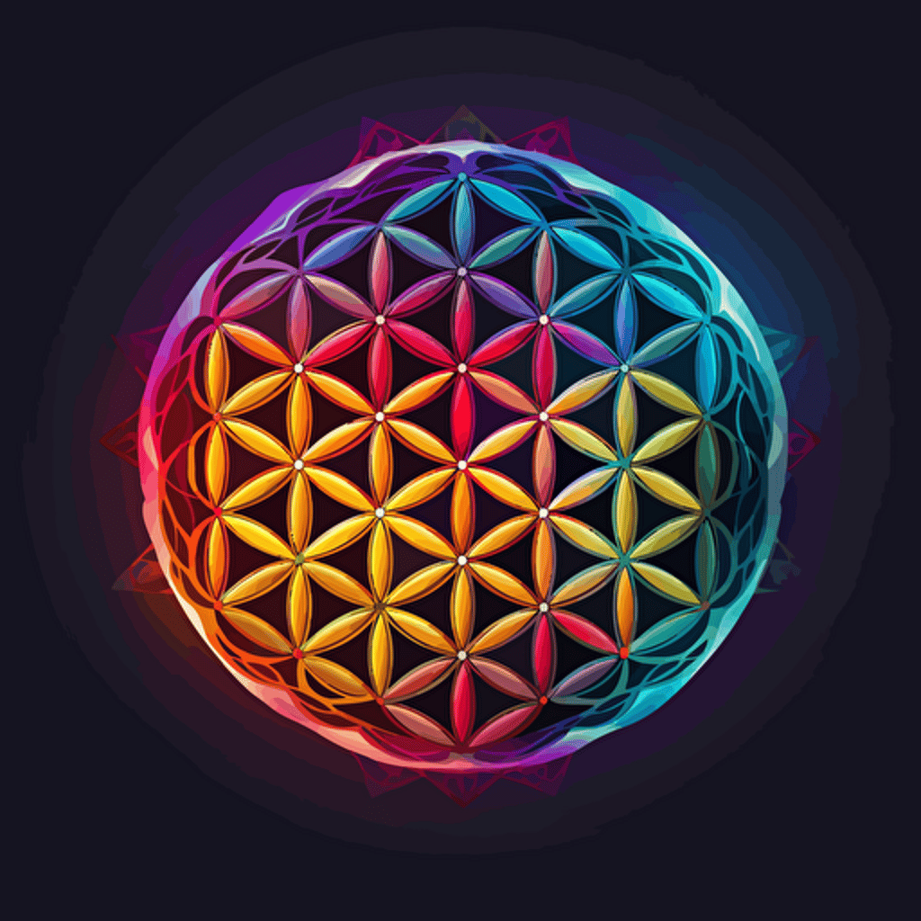 Flower of life , multi-colored, vector logo