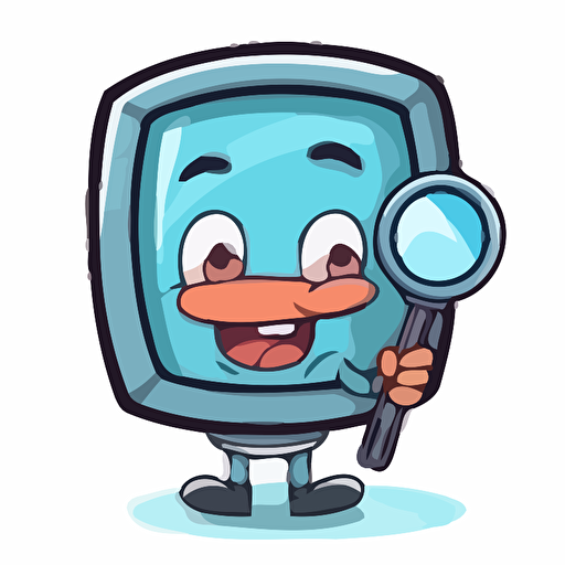 drawing vector cartoon magnifying glass, in the style of precisionist style, 2d game art, the vancouver school, handsome, smilecore, quadratura