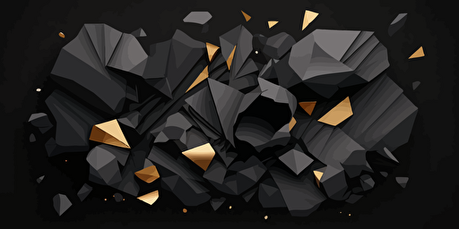minimalist, vectorized, black shades, print layer , delicacy, elegant, polygon smooth puzzle, dark background