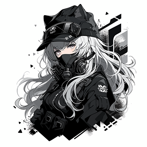 A monochromatic girl icon, using grayscale tones and a pop of color to create a visually engaging and stylish design, vector illustration,