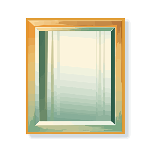 Simplified flat art vector image of a square-shaped mirror on white background 3