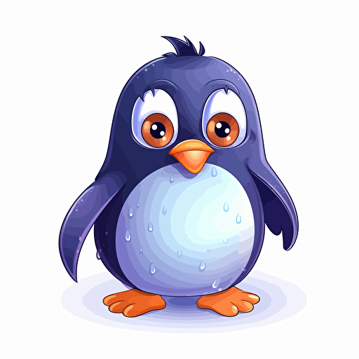 lucky penguin, detailed, cartoon style, 2d clipart vector, creative and imaginative, hd, white background