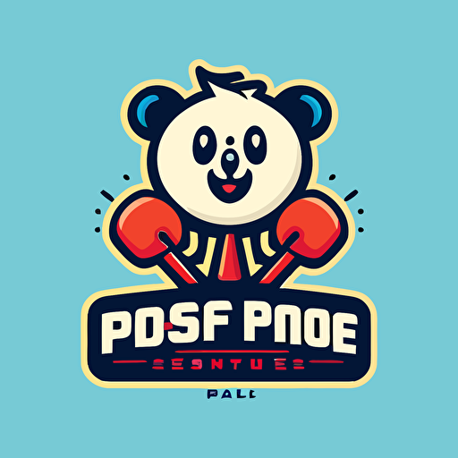a sports mascot logo of paddle ping pong, simple, vector