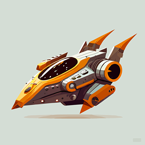 futuristic space ship, simple, vector