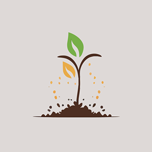 simple flat vector seed sprouting icon, minimal design, simple shapes