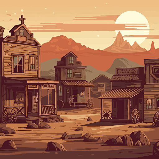 A vector of a wild west town, svg