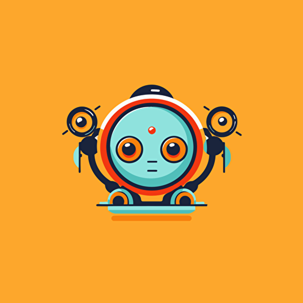 flat vector logo of modern day clippy, friendly, minimal, simplistic, futuristic, robotic, internet**