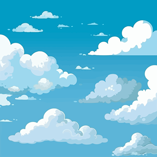 Flat vector illustration sky with clouds,