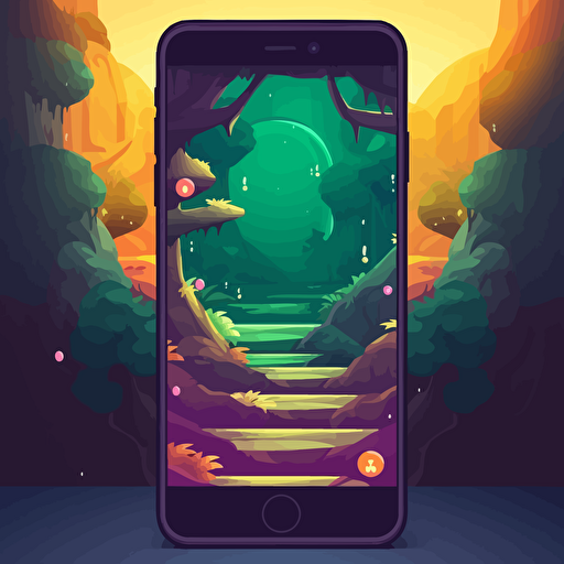 game ui for a mobile casual platformer, bright colours, cartoon style, vector style, infinite runner