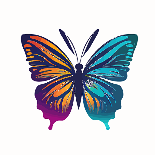 simple vector art of butterfly, simple colors, logo