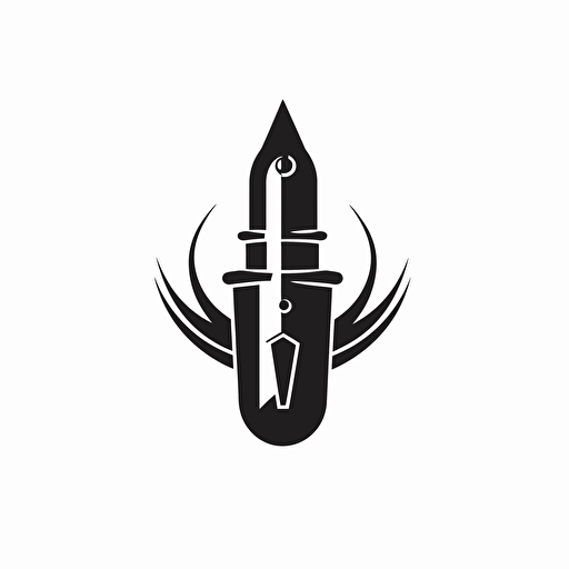 simple symbol design of fountain pen, music, 1950's, fallout 4, flat 2d, vector, company logo, white background