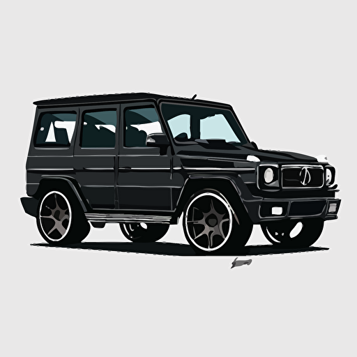 black g wagon mercedes isolated on white background, vector, logo, illustration, gta san andreas style, hd