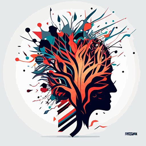 Neuronova, vector illustration, simple modern design,
