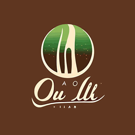 produce a lubalin-style minimalistic vector logo for organic nails salon spa showing hand with nail polish, in green and brown shades, abstract and simplicity