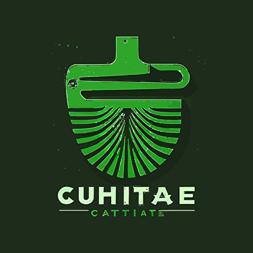 minimalistic vector logo for a slicer company called cutmate. Green. simple