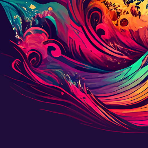 sea, wave, vector, colorfull