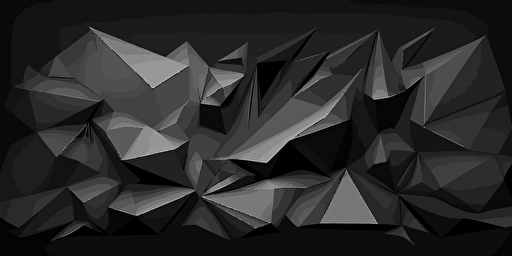minimalist, vectorized, grey and black colors, print layer , delicacy, elegant, polygon smooth pattern, dark background