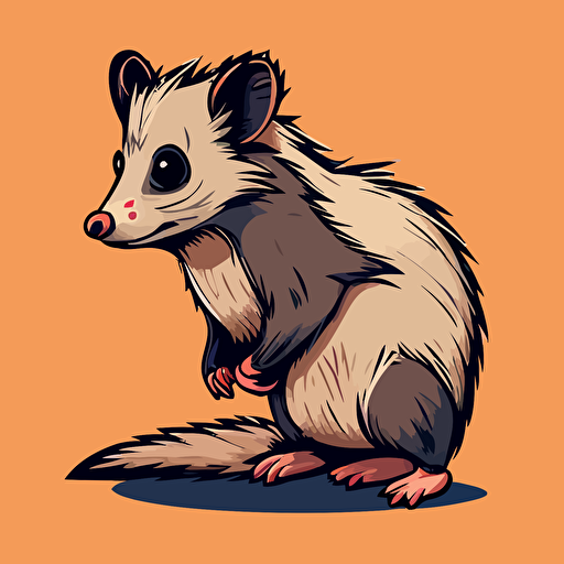 cartoon opossum vector