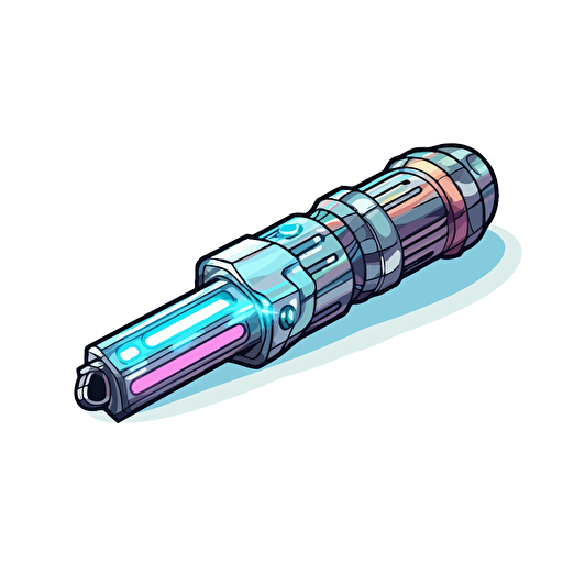 a light saber with a usb charger, vector art, illustration, white background