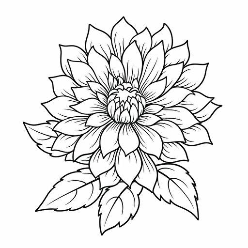 outline flower style No Shadow. Cartoon. Coloring page. Vector. Simple.