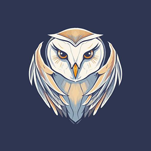 white barn owl mask, vector, logo